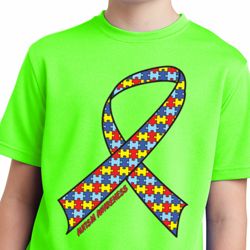 Autism Awareness Ribbon Kids Moisture Wicking Shirt