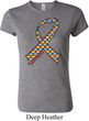 Autism Awareness Ribbon Ladies Crewneck Shirt