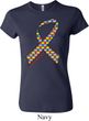 Autism Awareness Ribbon Ladies Crewneck Shirt