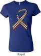 Autism Awareness Ribbon Ladies Crewneck Shirt