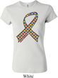 Autism Awareness Ribbon Ladies Crewneck Shirt