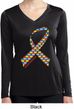 Autism Awareness Ribbon Ladies Dry Wicking Long Sleeve Shirt