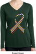 Autism Awareness Ribbon Ladies Dry Wicking Long Sleeve Shirt