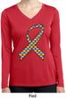Autism Awareness Ribbon Ladies Dry Wicking Long Sleeve Shirt