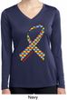Autism Awareness Ribbon Ladies Dry Wicking Long Sleeve Shirt