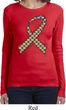 Autism Awareness Ribbon Ladies Long Sleeve Shirt