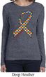 Autism Awareness Ribbon Ladies Long Sleeve Shirt