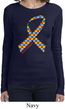Autism Awareness Ribbon Ladies Long Sleeve Shirt