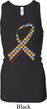 Autism Awareness Ribbon Ladies Longer Length Racerback Tank Top