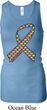 Autism Awareness Ribbon Ladies Longer Length Racerback Tank Top