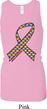 Autism Awareness Ribbon Ladies Longer Length Racerback Tank Top
