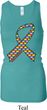 Autism Awareness Ribbon Ladies Longer Length Racerback Tank Top