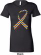 Autism Awareness Ribbon Ladies Longer Length Shirt