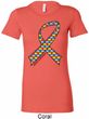 Autism Awareness Ribbon Ladies Longer Length Shirt