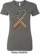 Autism Awareness Ribbon Ladies Longer Length Shirt