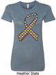 Autism Awareness Ribbon Ladies Longer Length Shirt