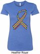 Autism Awareness Ribbon Ladies Longer Length Shirt