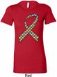 Autism Awareness Ribbon Ladies Longer Length Shirt