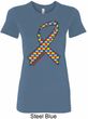 Autism Awareness Ribbon Ladies Longer Length Shirt