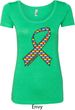 Autism Awareness Ribbon Ladies Scoop Neck