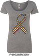 Autism Awareness Ribbon Ladies Scoop Neck