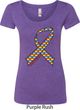 Autism Awareness Ribbon Ladies Scoop Neck