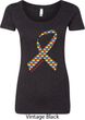 Autism Awareness Ribbon Ladies Scoop Neck
