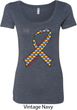 Autism Awareness Ribbon Ladies Scoop Neck