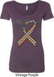 Autism Awareness Ribbon Ladies Scoop Neck