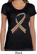 Autism Awareness Ribbon Ladies Scoop Neck Shirt