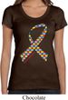 Autism Awareness Ribbon Ladies Scoop Neck Shirt