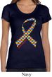 Autism Awareness Ribbon Ladies Scoop Neck Shirt
