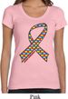 Autism Awareness Ribbon Ladies Scoop Neck Shirt