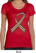 Autism Awareness Ribbon Ladies Scoop Neck Shirt