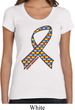 Autism Awareness Ribbon Ladies Scoop Neck Shirt