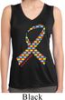 Autism Awareness Ribbon Ladies Sleeveless Moisture Wicking Shirt