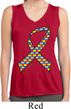 Autism Awareness Ribbon Ladies Sleeveless Moisture Wicking Shirt
