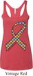 Autism Awareness Ribbon Ladies Tri Blend Racerback Tank Top