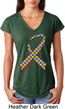 Autism Awareness Ribbon Ladies Tri Blend V-Neck Shirt