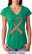 Autism Awareness Ribbon Ladies Tri Blend V-Neck Shirt