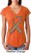 Autism Awareness Ribbon Ladies Tri Blend V-Neck Shirt