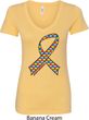 Autism Awareness Ribbon Ladies V-Neck