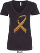Autism Awareness Ribbon Ladies V-Neck