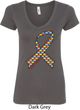 Autism Awareness Ribbon Ladies V-Neck
