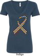 Autism Awareness Ribbon Ladies V-Neck
