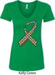 Autism Awareness Ribbon Ladies V-Neck