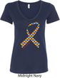 Autism Awareness Ribbon Ladies V-Neck