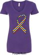 Autism Awareness Ribbon Ladies V-Neck