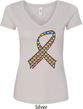 Autism Awareness Ribbon Ladies V-Neck