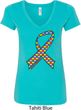 Autism Awareness Ribbon Ladies V-Neck